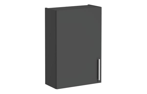 VitrA Root Flat 60cm 1 Door Upper/Wall Unit (LH Hinge) - Matt Storm Grey